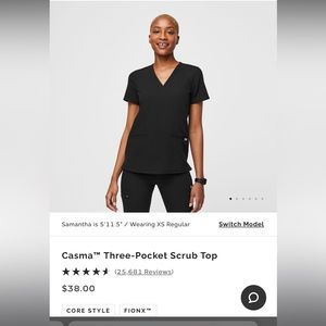 Figs caska 3 pocket scrub top